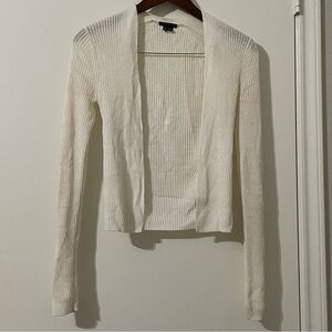 Theory Cream Open-Front Linen Cardigan Size P/TP